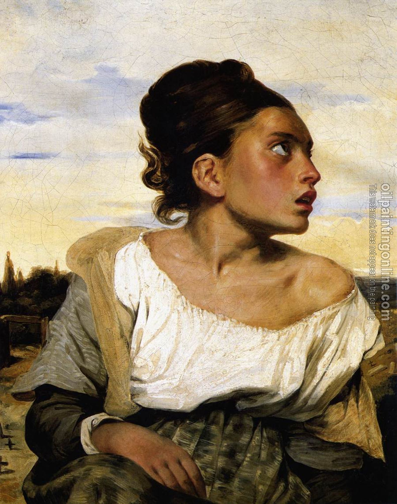 Delacroix, Eugene - Girl Seated in a Cemetery